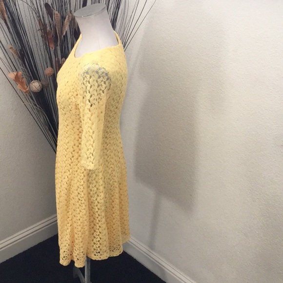 Rabbit Rabbit Rabbit Yellow Lace Fit Flare Dress - Picture 6 of 9